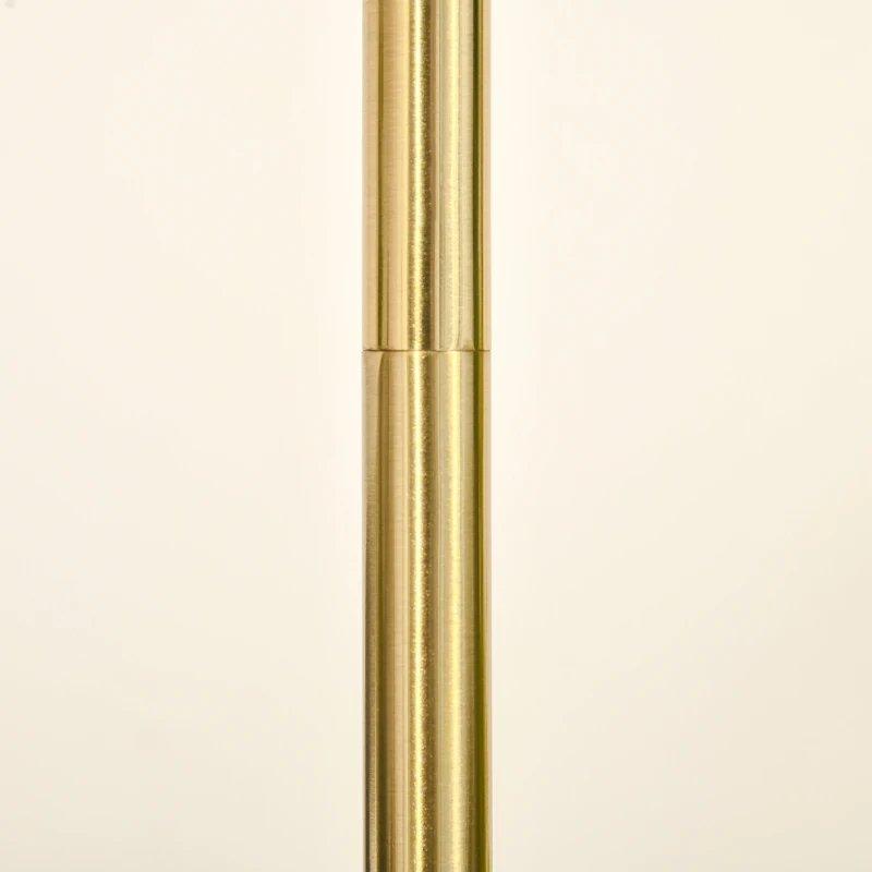 HOMCOM Lampada da Terra con 2 Paralumi a Sfera e Interruttore a Pedale, 35x35x165cm, Oro e Bianco