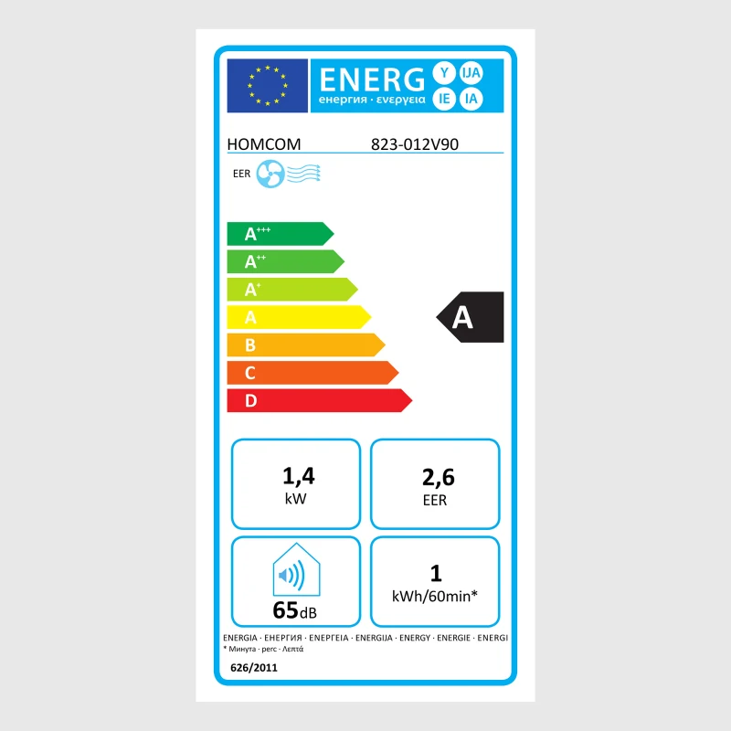 HOMCOM Mobile Klimaanlage 5k BTU 2,4KW 4-in-1 Klimagerät mit Fernbedienung, Kühlung, Luftentfeuchtung, Ventilator, Schlafmodus, für 8-12 ㎡, 24h Timer, 2 Geschwindigkeitsstufen, LED-Display ABS