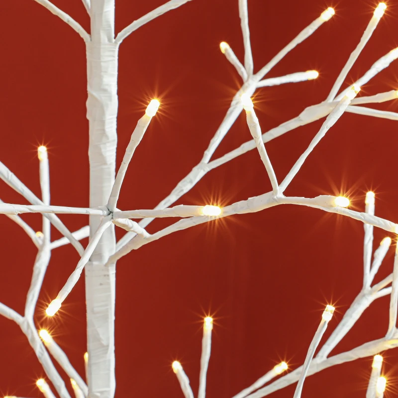 HOMCOM Albero di Natale Artificiale con 384 Luci LED Bianche e Rami Pieghevoli, in PP e Acciaio, Ø20x180 cm, Bianco