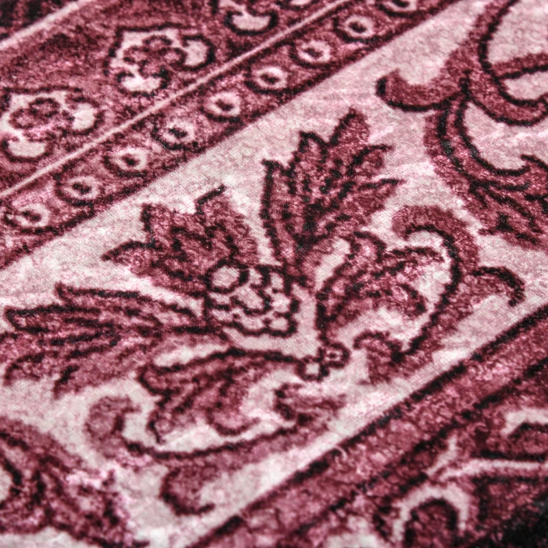 HOMCOM Tappeto Moderno Persiano in Poliestere per Interni, 200x140 cm, Rosso Ocra