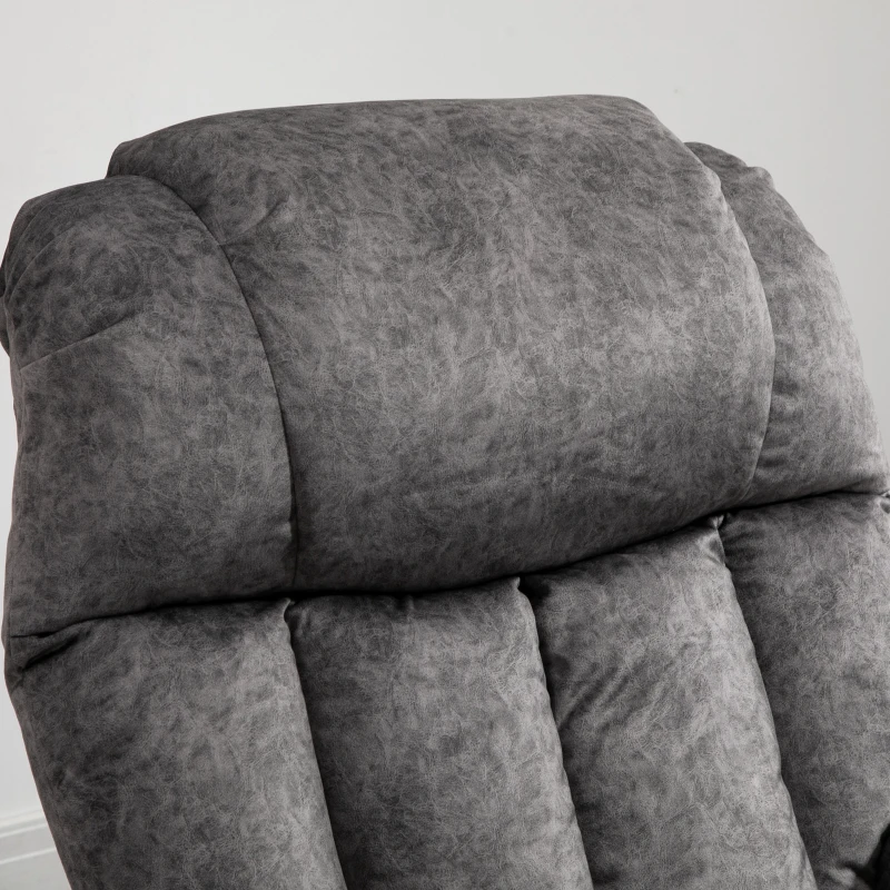 HOMCOM Sillón Levanta Personas Tapizado en Terciopelo con Reclinación 135° Mando a Distancia y 2 Bolsillos 91x83x100 cm Gris