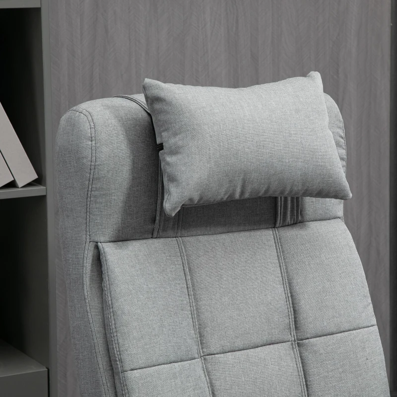 Vinsetto Silla de Escritorio Reclinable con Altura Ajustable Reposapiés Reposacabezas y Reposabrazos 66x76x112-120 cm Gris