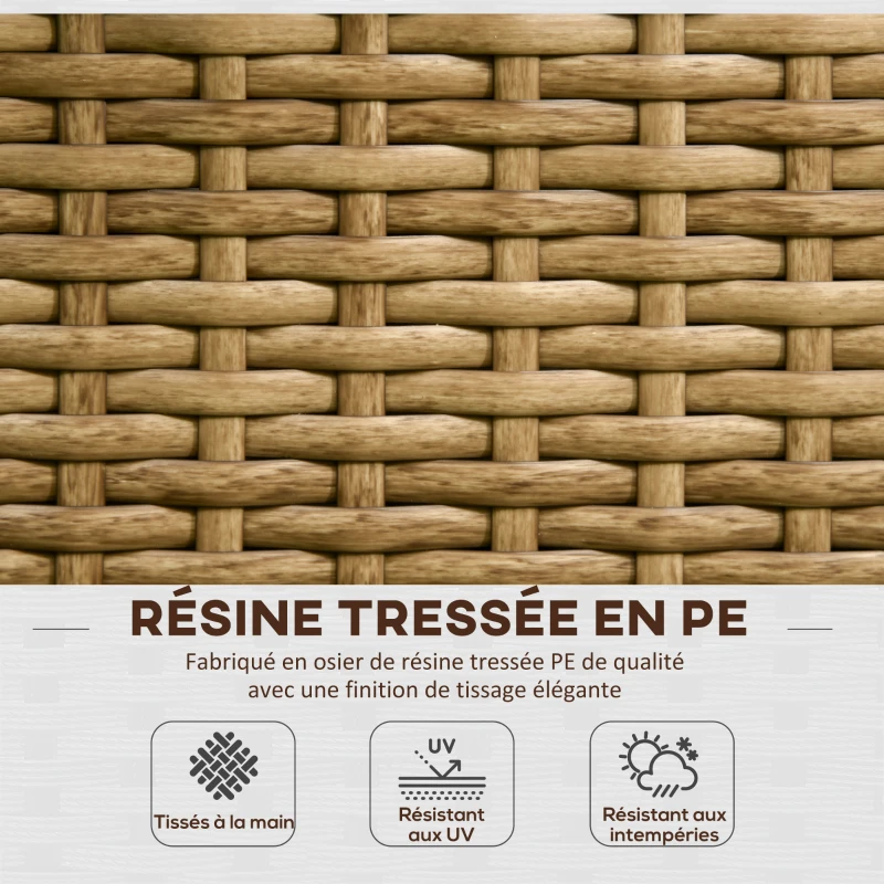 Outsunny Support pour plantes avec treillis bac rectangulaire inférieur en résine tressée et acier dim. 103L x 29l x 103H cm