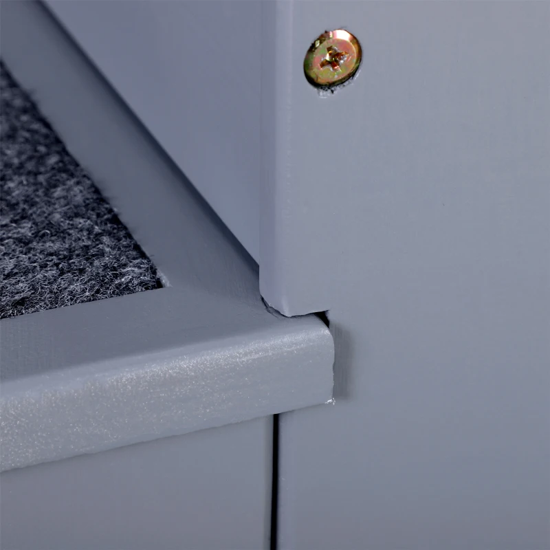 PawHut Scaletta per Cani a 3 Gradini con Tappeto Antiscivolo e Spazio Interno, 40.5x44.5x38cm, Grigio