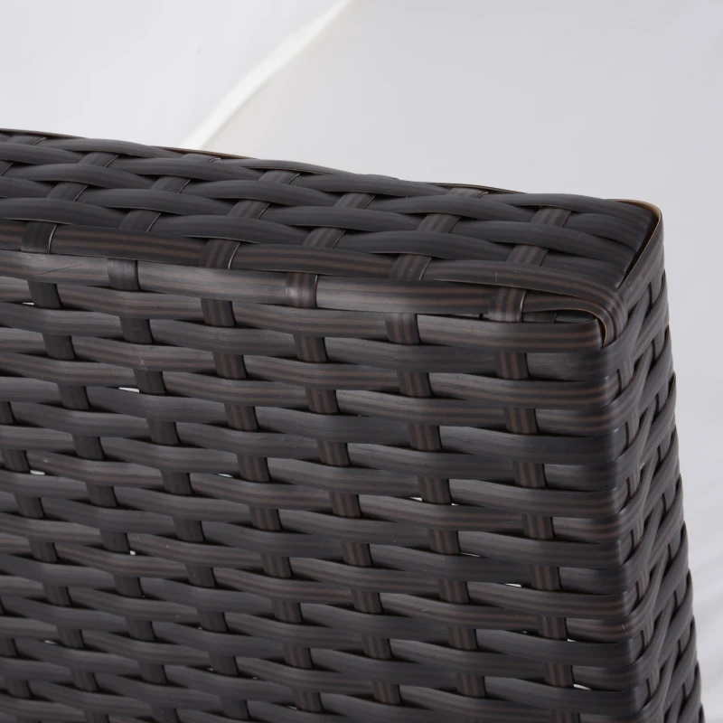 Outsunny 3-tlg. Gartensofa Gartenmöbel Lounge Gartenset Sitzgruppe Rattenmöbel Braun Polyrattan + Metall 2er-Sofa 2 x Hocker Kissen