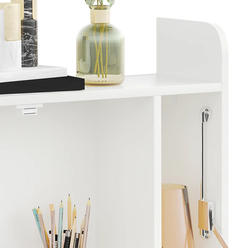 HOMCOM Wandklapptisch mit Regalen, 77 cm x 20 cm x 51 cm, Weiß