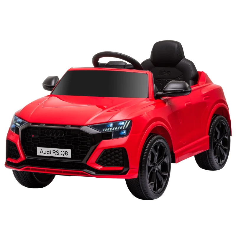 HOMCOM Audi RS Q8 Licensed Electric Car for Kids, 6V Kids' Electric Ride on with Remote Control, 7Ah Big Battery, Lights Bluetooth, Music USB, for 3-5 Years Old, Red