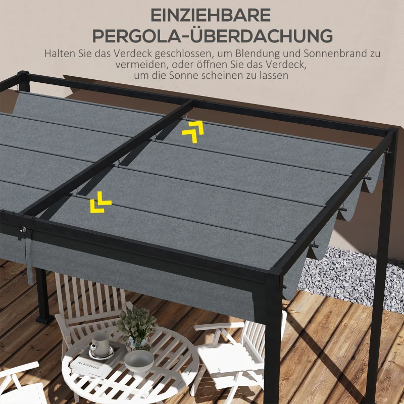 Outsunny Ersatzdach für 2,85 x 2 m Gartenpavillon, ausziehbar, einfache Montage, Polyester, Dunkelgrau