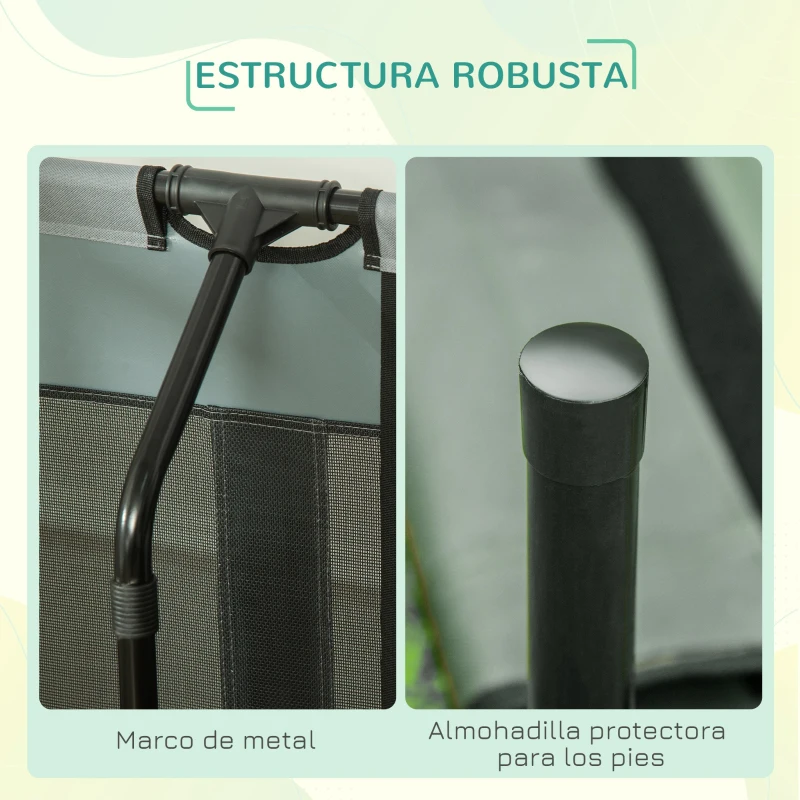 PawHut Cama Elevada para Mascotas Portátil con Toldo Extraíble Tela Transpirable al Aire Libre para Interior y Exterior 122x92x108 cm Gris