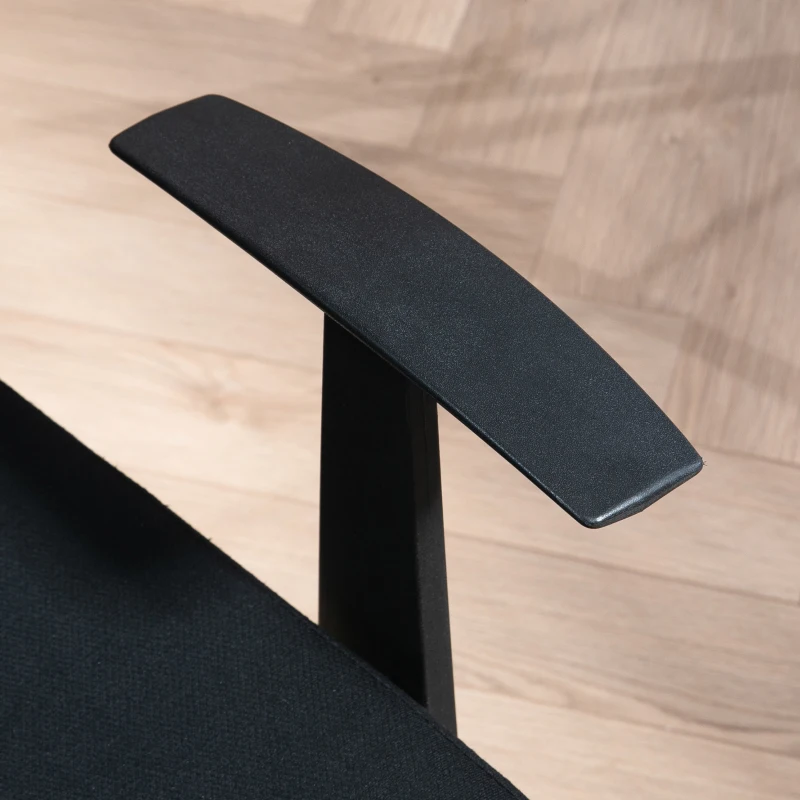 HOMCOM Fauteuil de bureau avec accoudoirs hauteur réglable pivotante 360 ° roulettes revêtement maille, noir