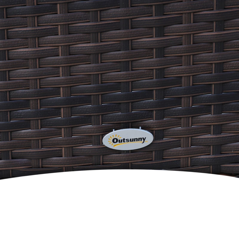 Outsunny 7 tlg. Polyrattan Gartenmöbel Rattan Gartenset Sitzgruppe Garnitur Essgruppe inkl. Kissen 6 Personen Braun+Creamweiß 150 x 80 x 74 cm