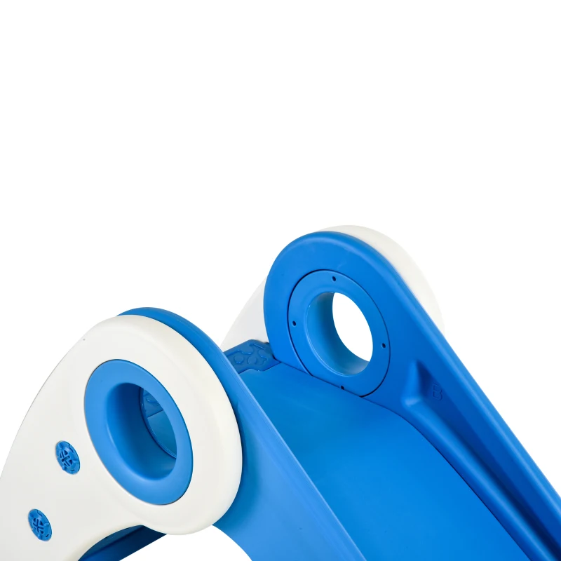 HOMCOM Tobogán Infantil de 18-36 Meses Tobogán para Niños Plegable con Escaleras Rampa Larga para Jardín Parque Interiores 120x50x56 cm Azul