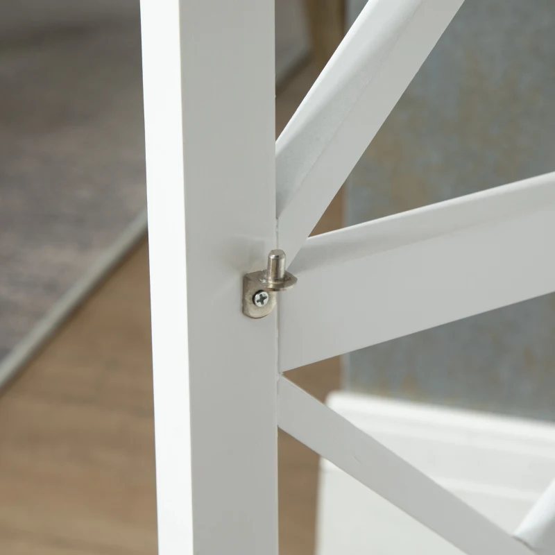 HOMCOM Küchenwagen Rollwagen klappbar 60 x 40 x 84cm Kautschukholz Weiß