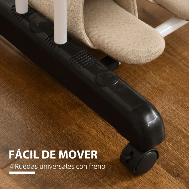 HOMCOM Tendedero de Ropa Plegable con Ruedas 3 Niveles con Alas Plegables y Colgadores 73x64x172 cm Negro y Blanco