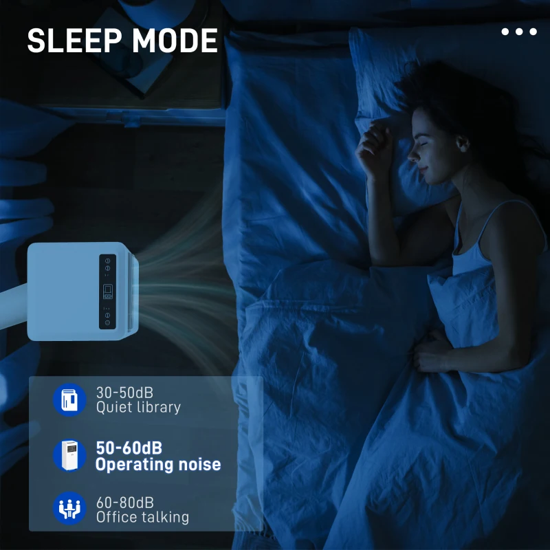 HOMCOM 7000 BTU Air Conditioning Unit, 3-in-1 Portable Air Conditioner, Dehumidifier, Cooling Fan with 2 Speeds, 24H Timer, Remote Control, Digital Display, Window Venting Kit, 26m²