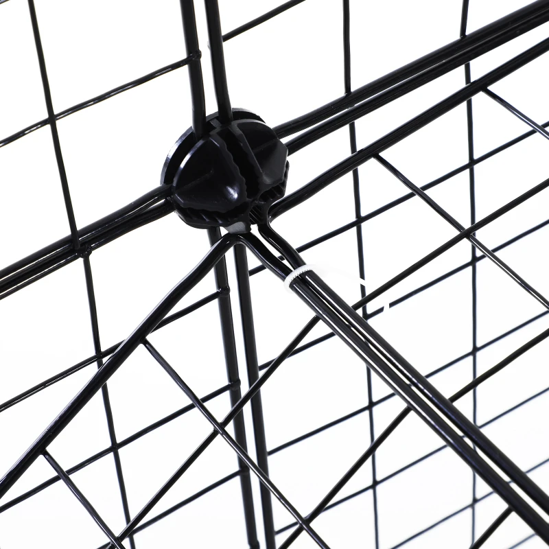 PawHut Freigehege Laufgitter DIY Welpenlaufstall Gittergehege für Kleintier aus Metallgitter Absperrgitter Kleine Haustiere Laufstall für Innen 36 Platten Schwarz 146 x 73 x 73 cm