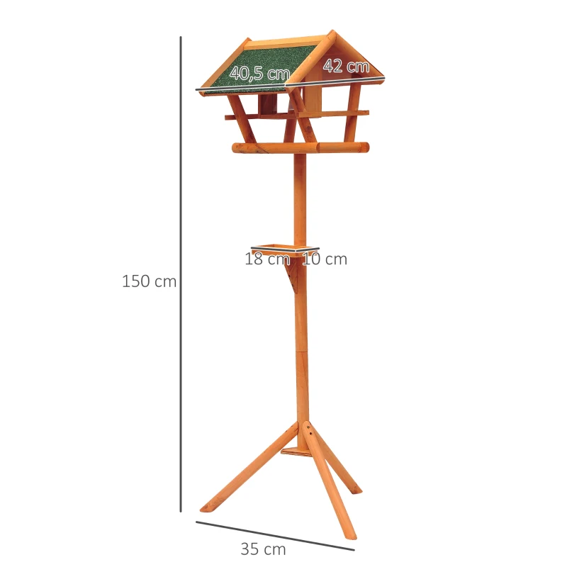 HOMCOM Mangeoire pour oiseaux sauvages sur Pied Abris à oiseaux nichoir a Plateau Station a Oiseaux Bois pour Exterieur 150cm
