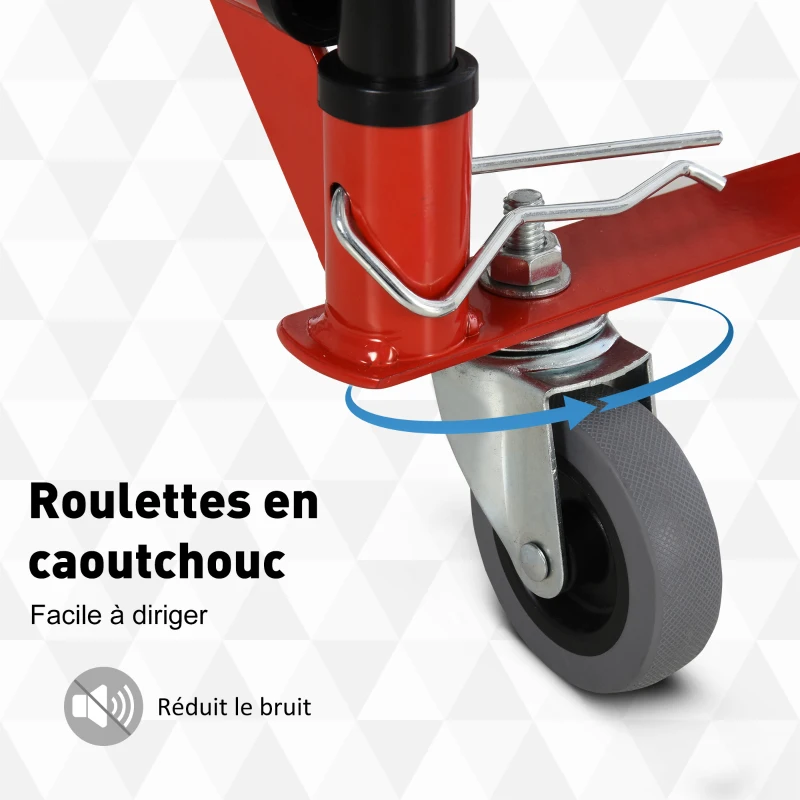 HOMCOM Chariot-Poubelle Chariot de Nettoyage Chariot de Transport Manutention Cadre en Métal 56 x 38,5 x 70,5 cm Noir Orange