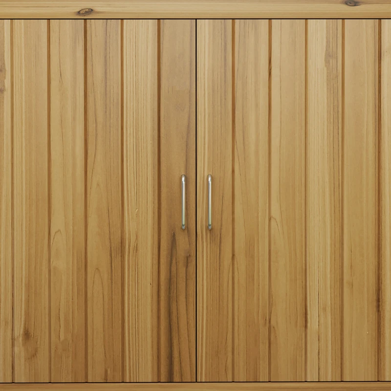 Outsunny Gartenschrank, Holzkommode mit 2 Regalen für Garten, Terrasse, Wetterfest, 110 x 50 x 85 cm, Braun(m-9)