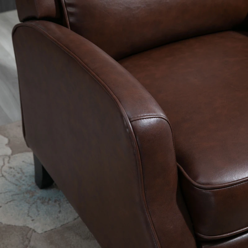 HOMCOM Poltrona Relax Reclinabile 90° e 150° Manuale per TV, Soggiorno, Camera, Design Moderno in Pelle 73x86x104cm