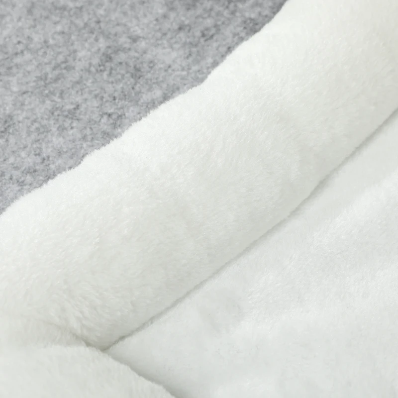 PawHut Katzenhaus mit 2 Katzenhöhlen, einfache Montage, Plüsch, 74 x 37,5 x 78,5 cm, Grau/Cremeweiß