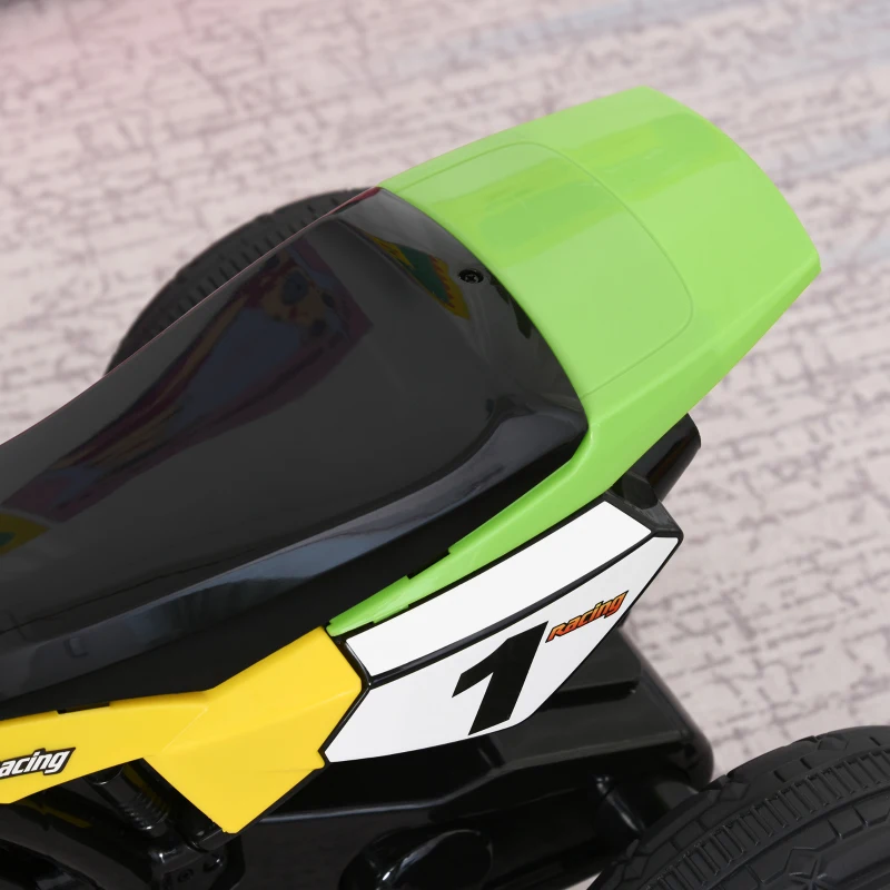 HOMCOM Tricycle Enfants Moto Cross Effets musicaux et Lumineux Coffre Rangement Vert(m-9)