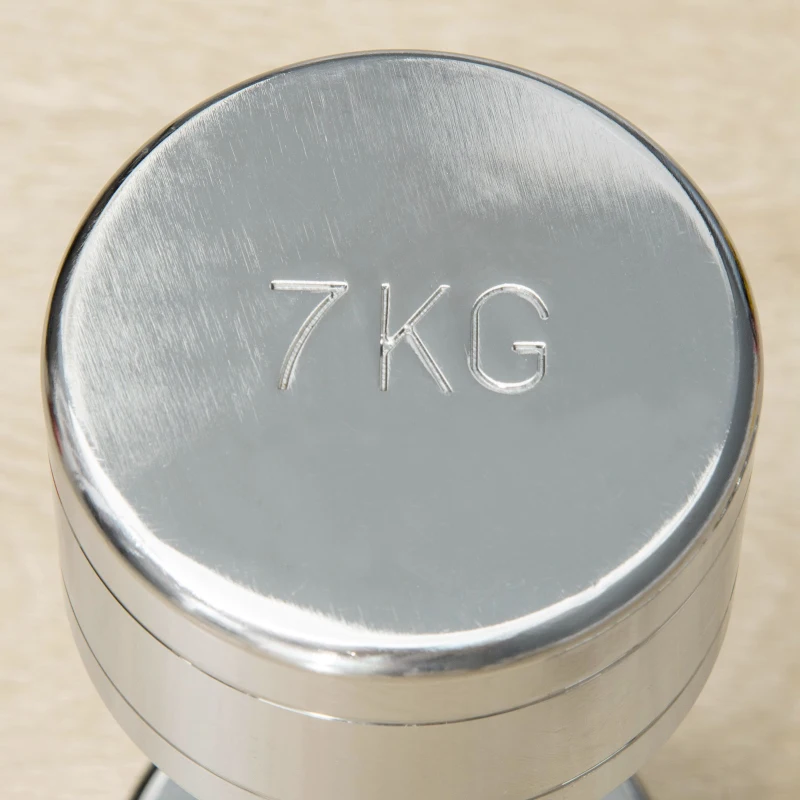 HOMCOM Kurzhantel, 2er-Set, glatte Oberfläche, gerändelter Griff, kompakte Form, Eisen, 2 x 7 kg, 24 x 9 x 9cm