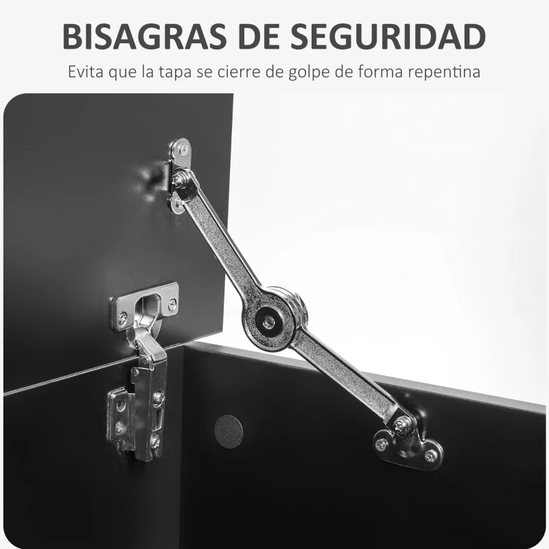 HOMCOM Arcón de Almacenamiento con Tapa Carga Máx. 120 kg para Dormitorio Salón 100x40x40 cm Negro