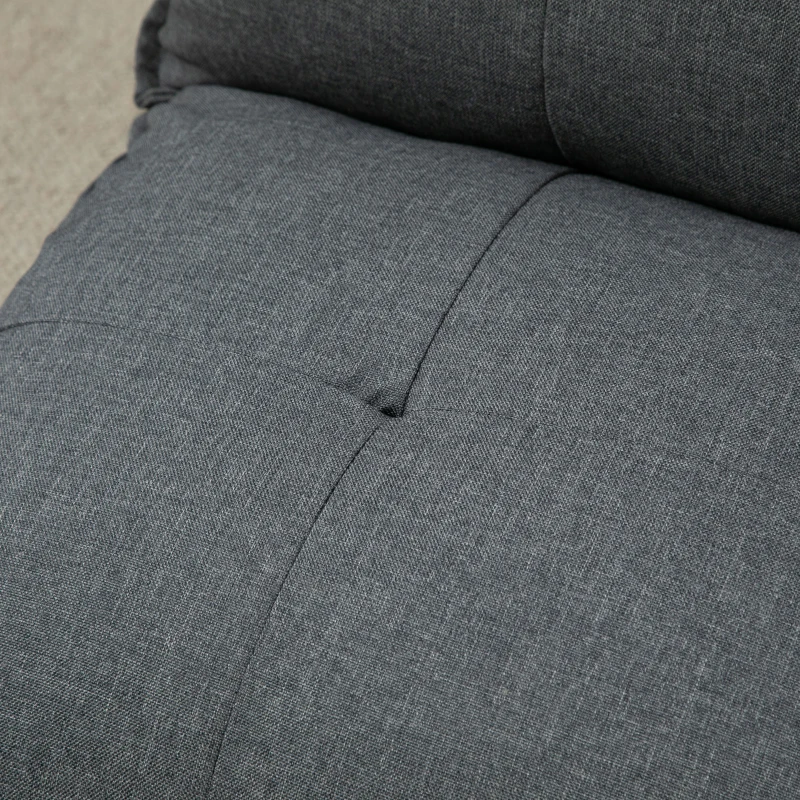 HOMCOM Tiefer Relaxsessel, 13 Positionen, Leinenoptik, Metallstruktur, 100 x 71 x 54 cm, Grau