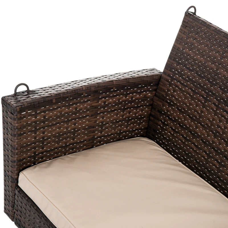 Outsunny Balancelle en Résine Stressée Marron 135 x 64 x 61 cm