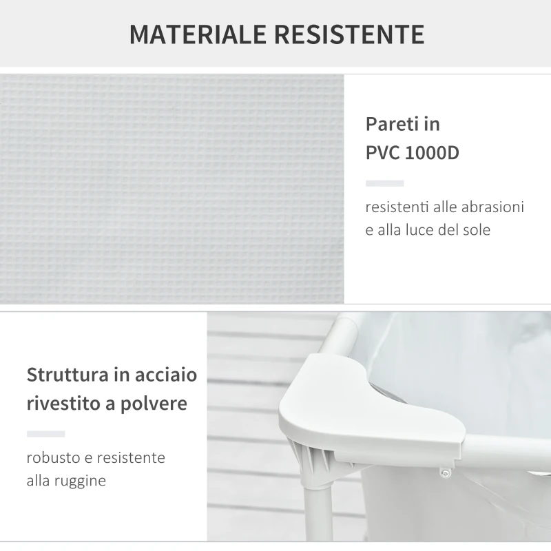 Outsunny Piscina Autoportante da Esterno, Piscina Rettangolare Fuori Terra con Filtro e Valvola in Acciaio e PVC, Grigio, 292x190x75cm