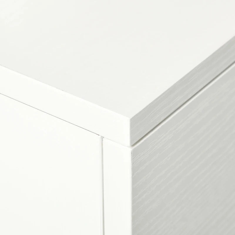 HOMCOM Tavolo Scrivania Salvaspazio per Camera e Ufficio, Scrivania con Cassetti e Ruote, Postazione di Lavoro Doppia o Singola, 100x36x88cm, Bianco