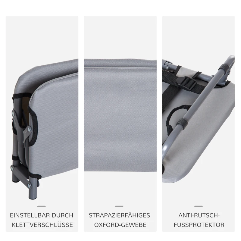 PawHut Hundeliege Outdoor, klappbar Erhöhtes Hundebett für kleine Hunde, Kühlendes Haustierliege mit Stahlrahmen, Haustierbett für Draußen Camping, 59 x 46 x 15 cm, Grau