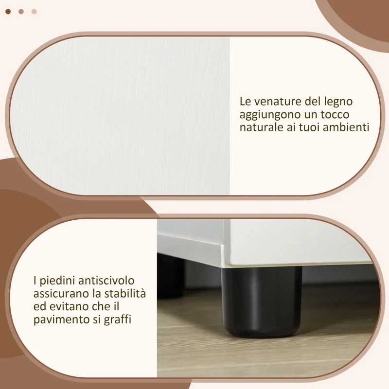 Vinsetto Armadietto per Documenti con Serratura, Armadio da Ufficio con 2 Ante e 2 Ripiani, Mobiletto Multiuso Portaoggetti con Maniglia in Lega di Alluminio, per Casa Ufficio, 80x40x80 cm, Bianco