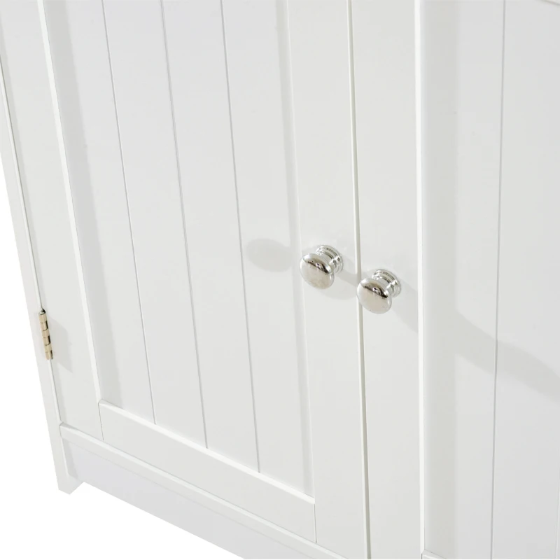 HOMCOM Mobile Sottolavabo per Bagno con Ripiano Regolabile, Mobiletto Sottolavabo con Intaglio a U e 2 Ante, Mobile Bagno Salvaspazio, Adatto a Lavabi con o Senza Colonna, 60x30x60 cm, Bianco