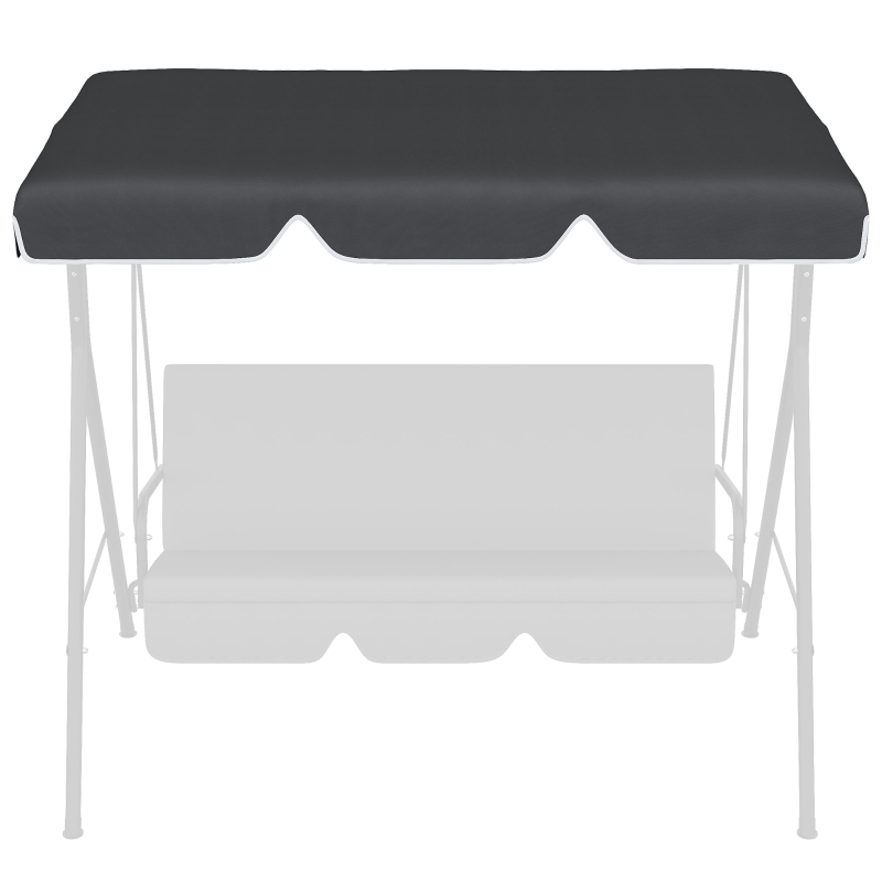 Outsunny Toile de Rechange pour balancelle de Jardin Tissu Polyester Haute densité 200 g/m² - noir