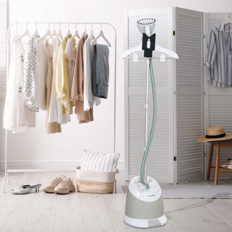 HOMCOM 1800W Standing Clothes Steamer, with Accessories - Grey