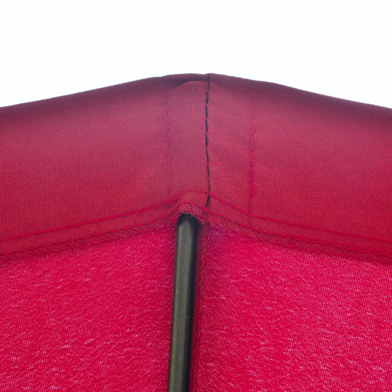 Outsunny Sombrilla de Jardín Ø250x240 cm con Manivela Parasol con Ángulo Inclinable con 18 Varillas para Exterior Rojo Burdeos
