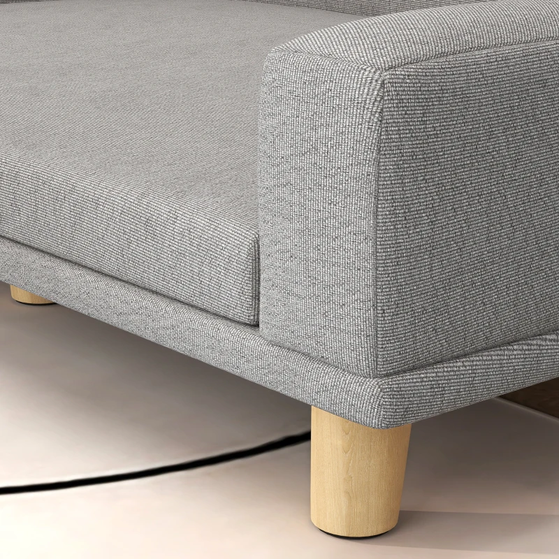 PawHut Hundesofa für große Hunde bis 30 kg, gepolsterte, Kiefernholzbeine, 98 x 67 x 25 cm, Grau(m-8)