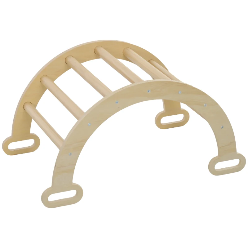 AIYAPLAY Arco de Escalada para Niños de 18-48 Meses Balancín para Bebés Carga 50 kg 68x42x36 cm Natural