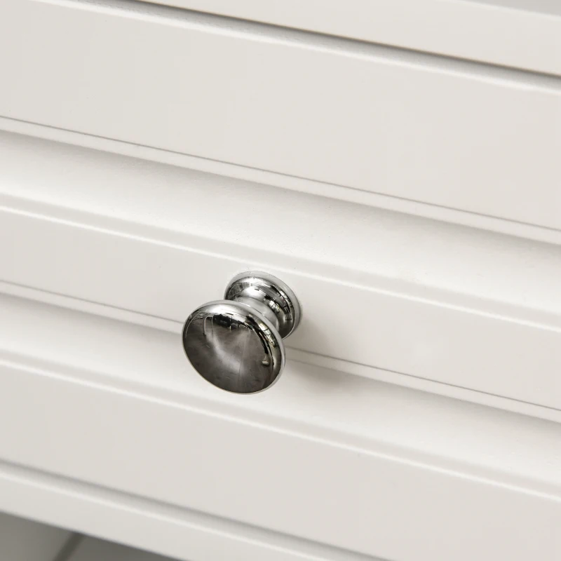 HOMCOM Aparador de Comedor con 1 Cajón 1 Estante Abierto 2 Puertas y Botellero para 12 Botellas 116,5x40x82,5 cm Blanco