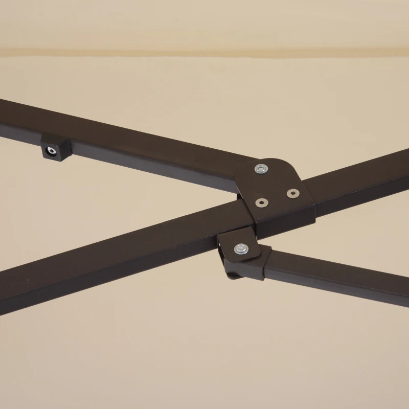 Outsunny XXL Sonnenschirm mit Handkurbel wetterbeständig 455 cm x 270 cm x 240 cm Stahl Polyester Beige