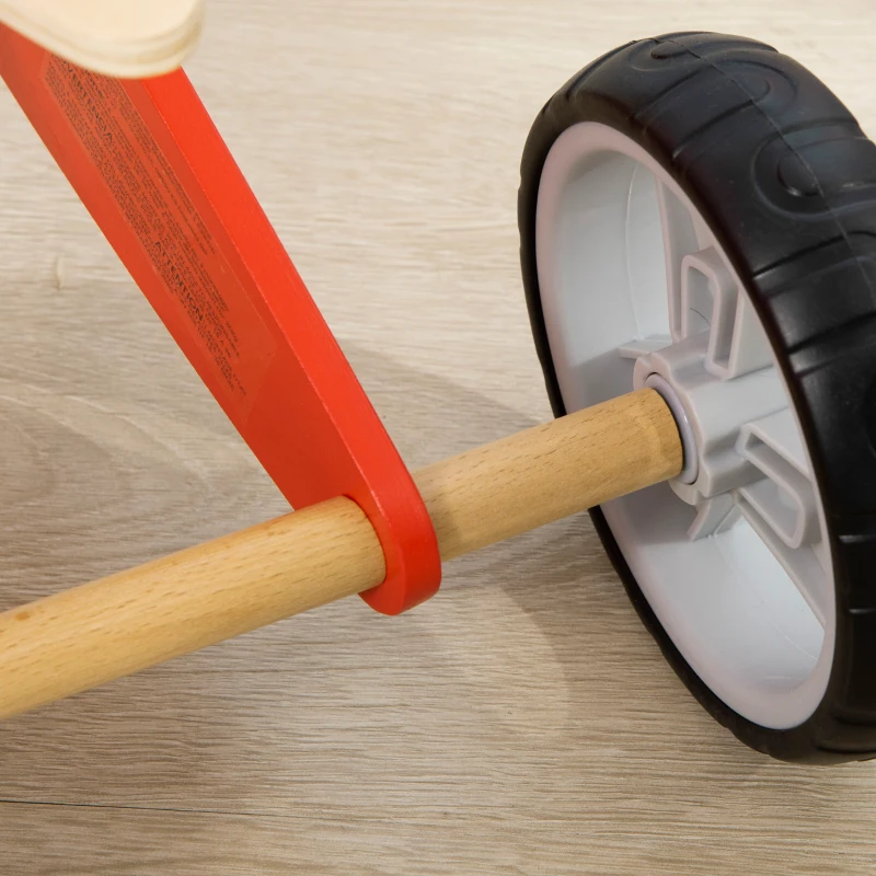 AIYAPLAY Triciclo e Bici Senza Pedali 2 in 1 per Bambini da 18-36 Mesi in Legno con Sella Regolabile, Rosso