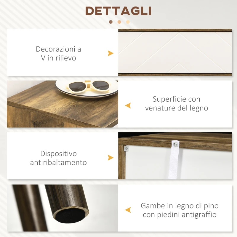 HOMCOM Tavolo Consolle da Ingresso e Soggiorno con 2 Cassetti Bianchi, Piano d'appoggio e Gambe in Legno, 100x35x75cm