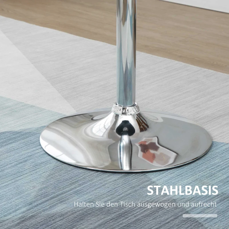 HOMCOM Bartisch modern rund Esstisch 360° Drehtisch höhenverstellbarer Bistrotisch Stehtisch Küchentisch Stahl Schwarz Ø61 x 70-90 cm