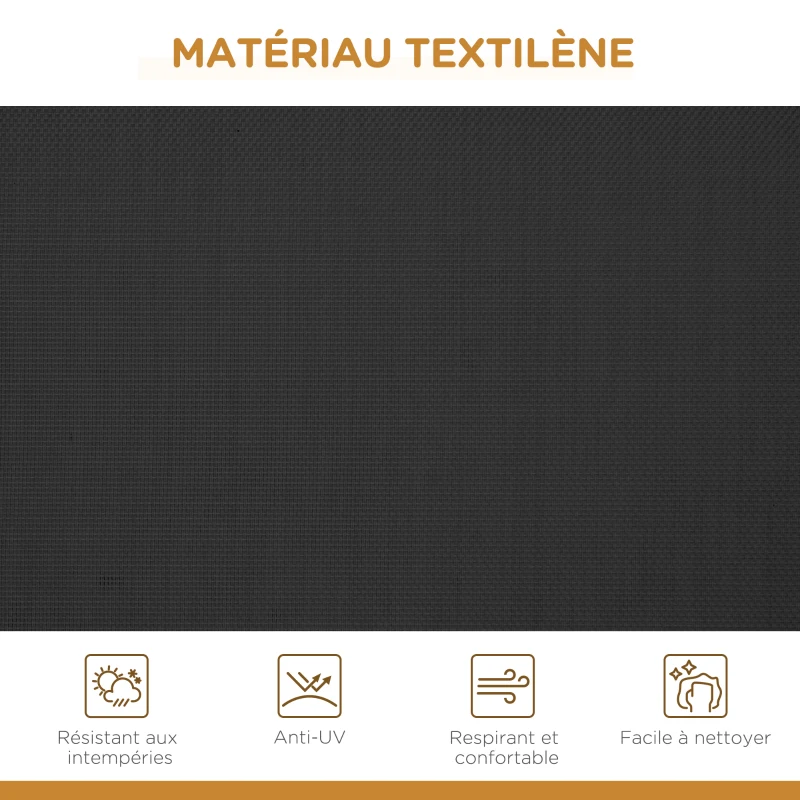 Outsunny Balancelle de Jardin 3 Places Grand Confort Toit Inclinaison réglable Assise et Dossier Ergonomique Acier époxy textilène Noir