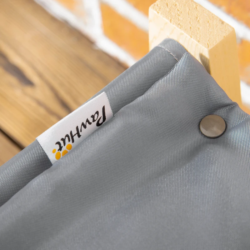 PawHut Cama Elevada para Perros Cama para Mascotas Medianas y Pequeñas con Cojín Carga 8 kg 70x40x25 cm Gris