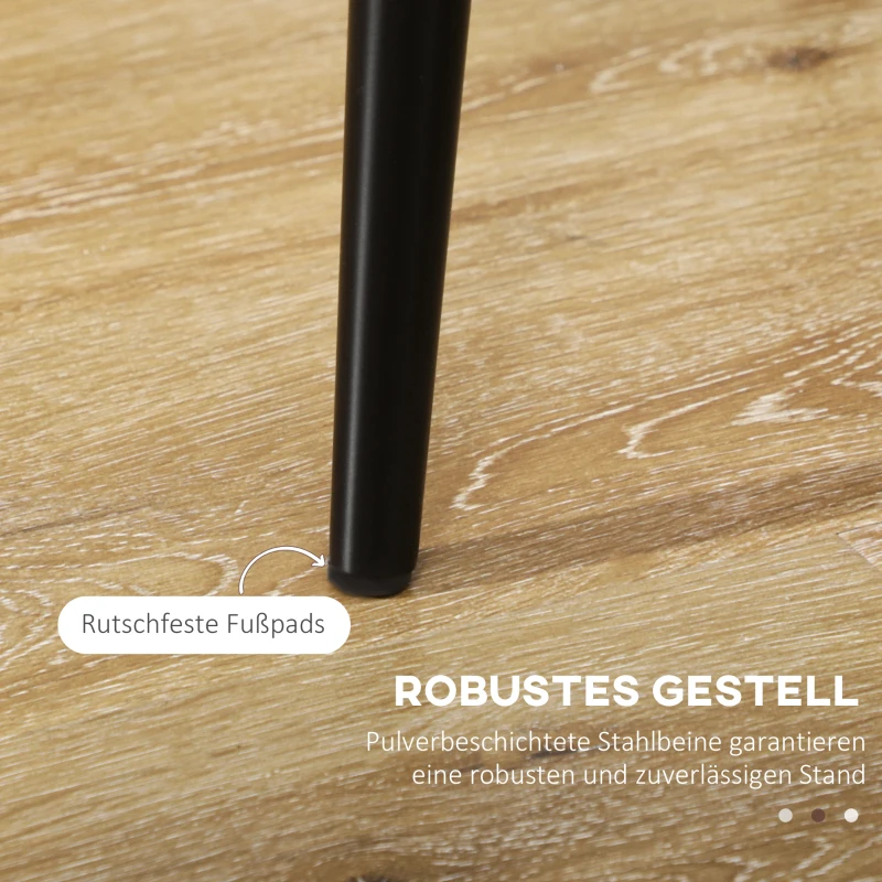 HOMCOM 4er-Set Esszimmerstühle, Akzentstühle für Küchen und Esszimmer, Stuhlset, Velours-Optik, Hellgrau+ Schwarz