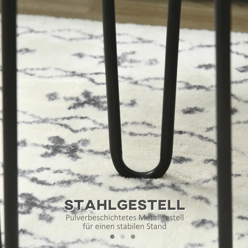 HOMCOM 2er-Set Beistelltische im Skandi-Design, Couchtische, Haarnadelbeine, Schwarz