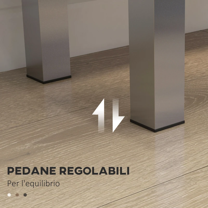 HOMCOM Scarpiera Moderna per 15-20 Paia di Scarpe, 5 Ripiani e Chiusura Ammortizzata, Bianco Lucido